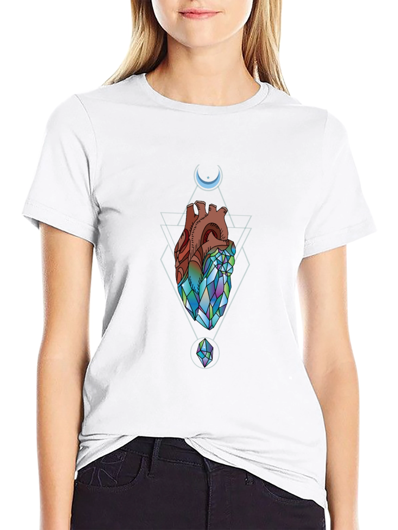 Geometric Heart T-Shirt - Artistic Design