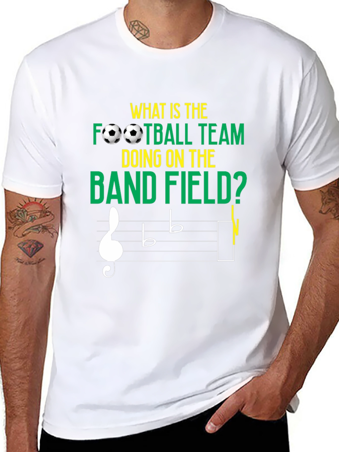 Funny Music & Football T-Shirt - Band Field Joke