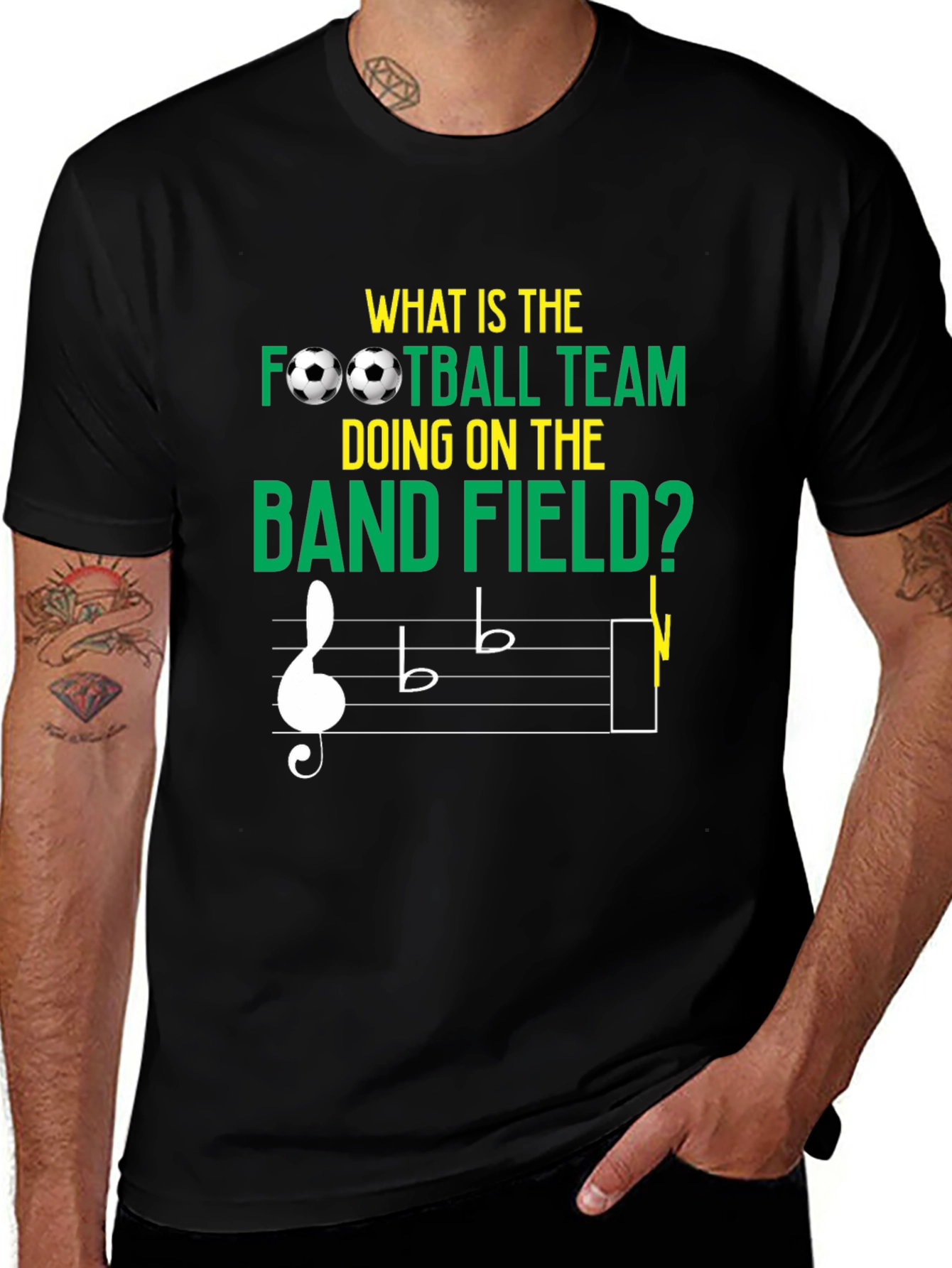 Funny Music & Football T-Shirt - Band Field Joke