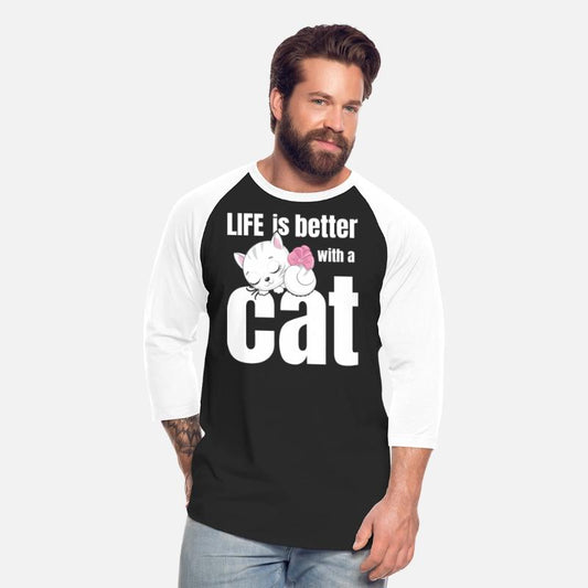Life Is Better With a Cat cute cat T-shirt Gifts.
