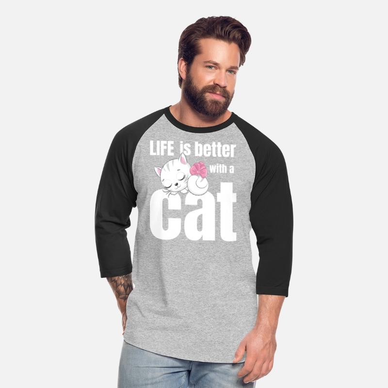 Life Is Better With a Cat cute cat T-shirt Gifts.