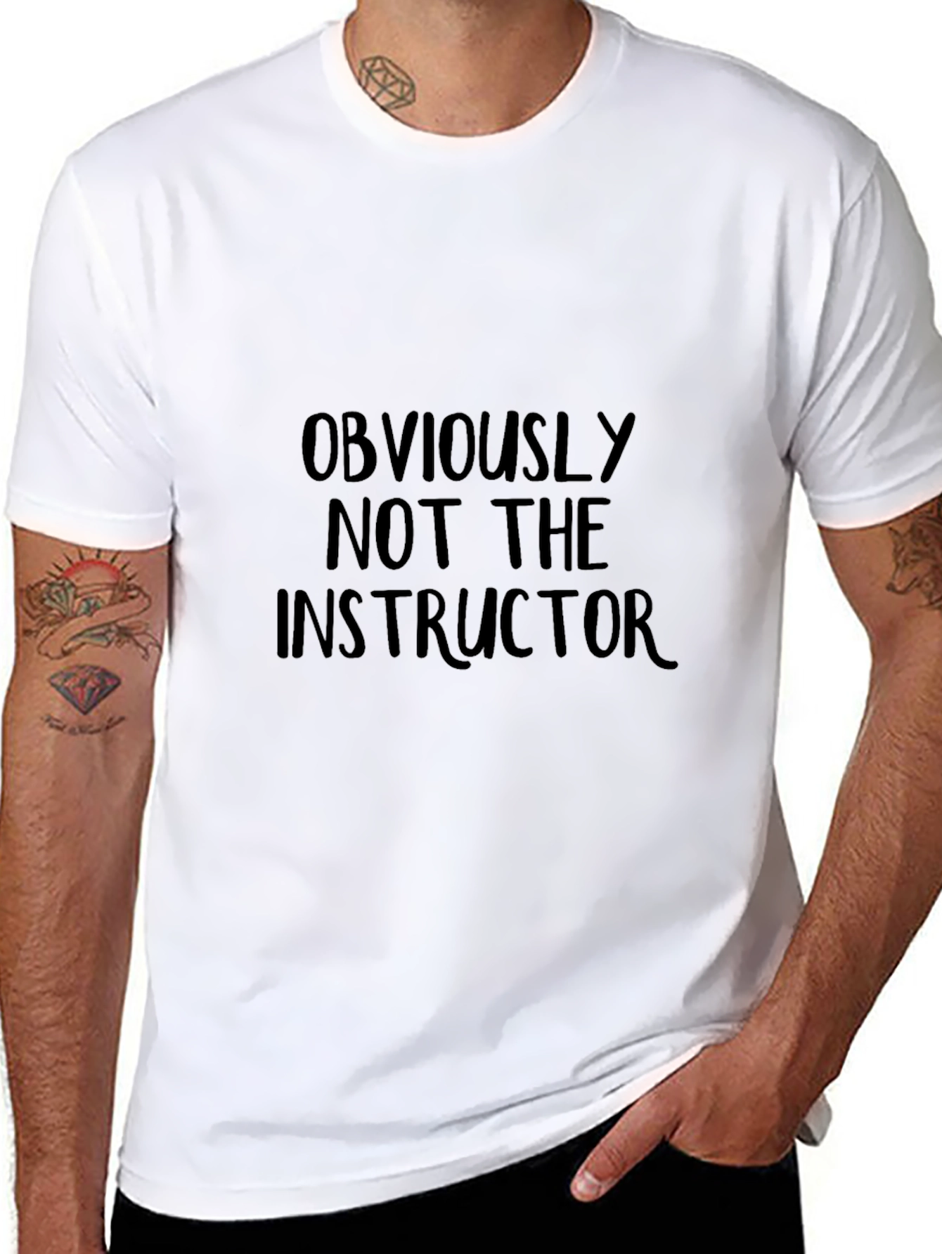 Funny Obviously Not the Instructor Black T-Shirt