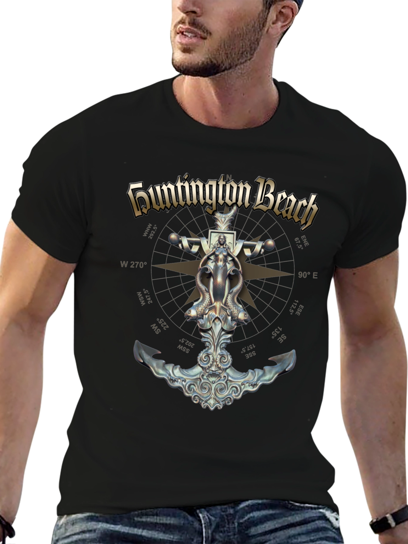 Huntington Beach Nautical Anchor T-Shirt