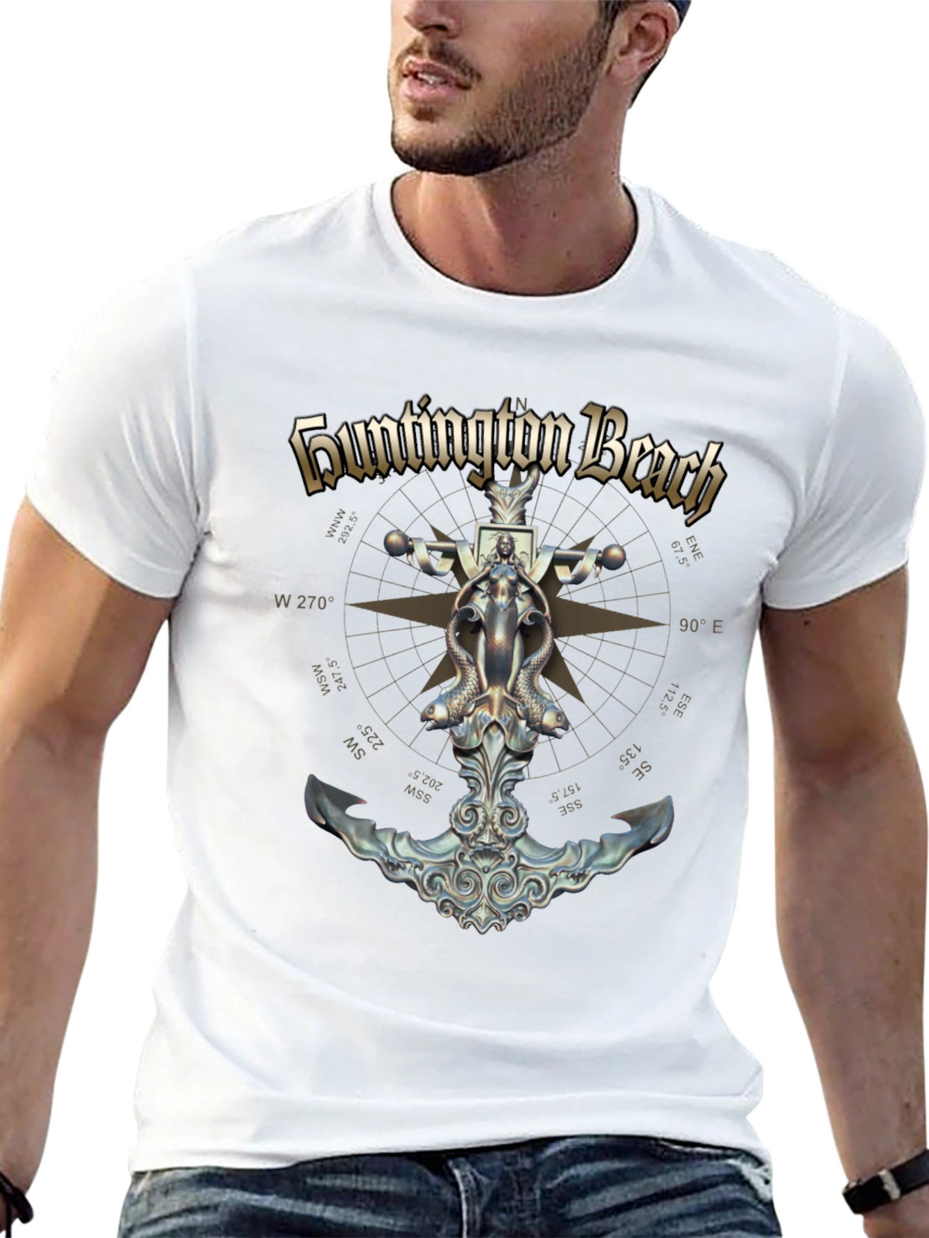 Huntington Beach Nautical Anchor T-Shirt