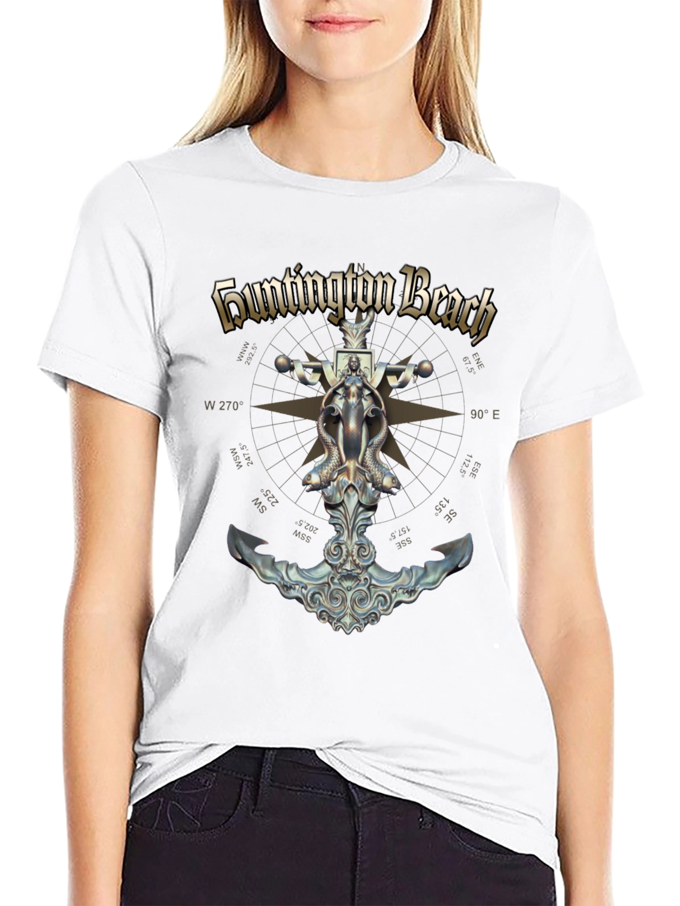 Huntington Beach Nautical Anchor T-Shirt