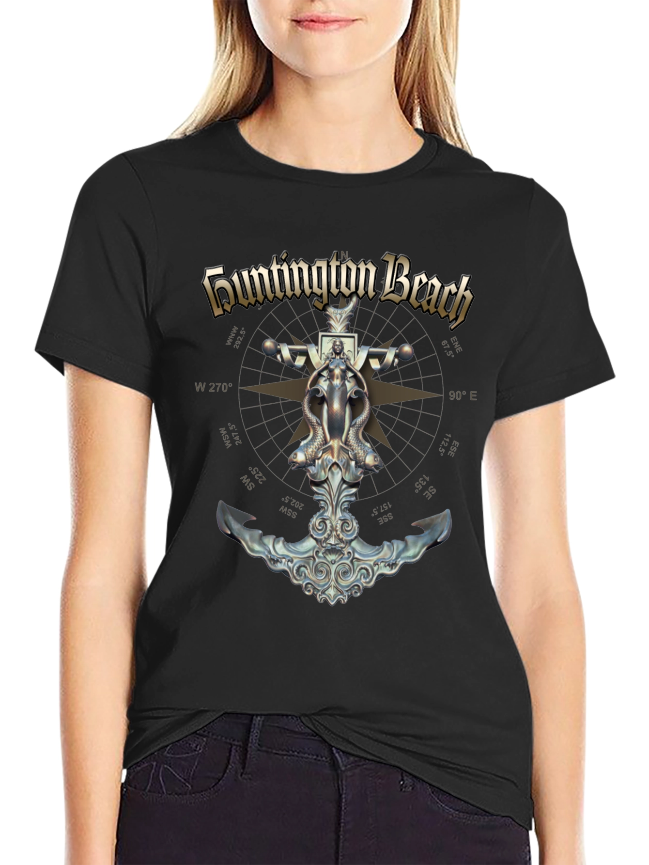 Huntington Beach Nautical Anchor T-Shirt