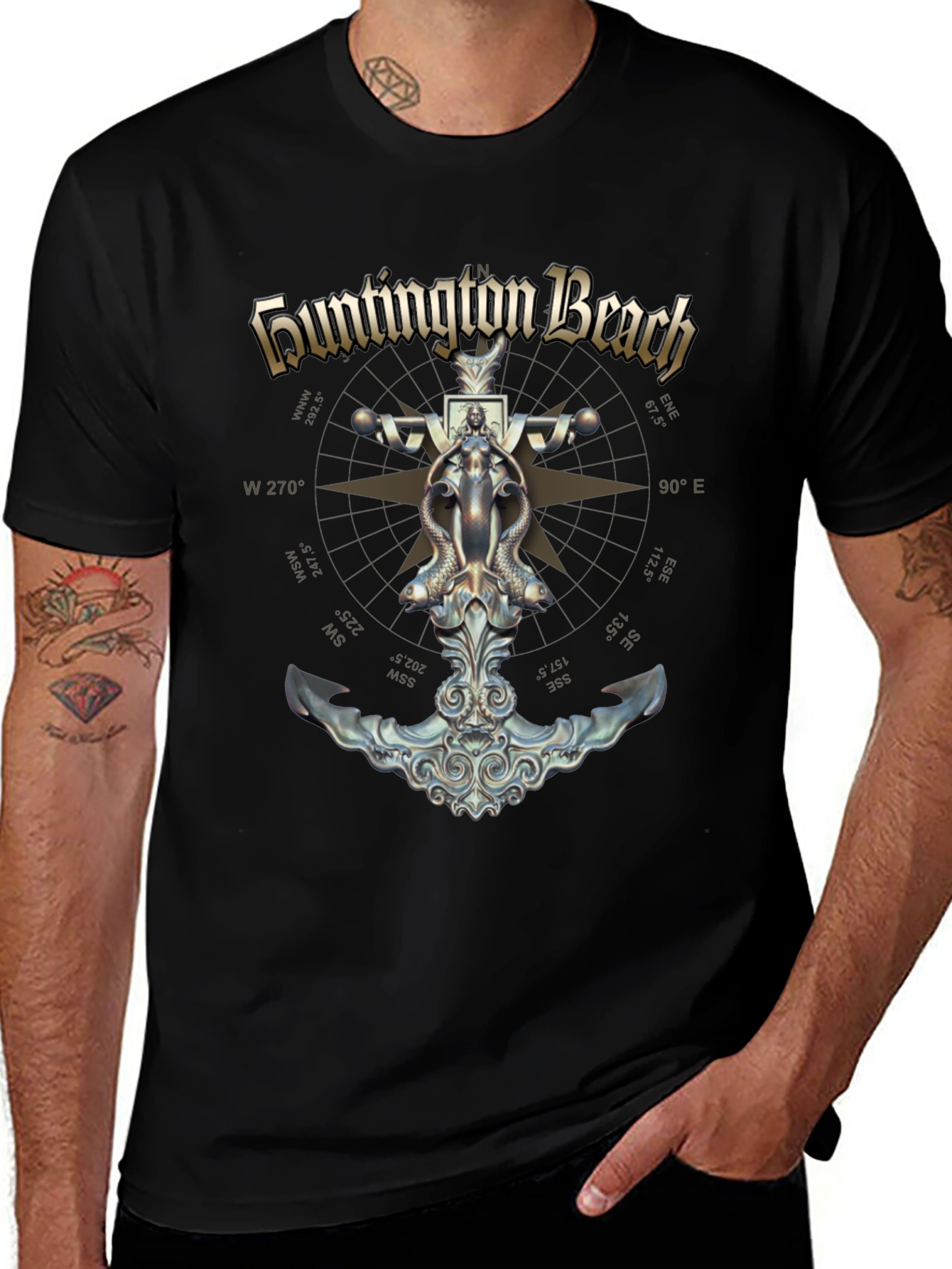 Huntington Beach Nautical Anchor T-Shirt