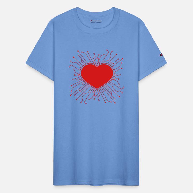 love heart circuit wire data microchip circuit ene