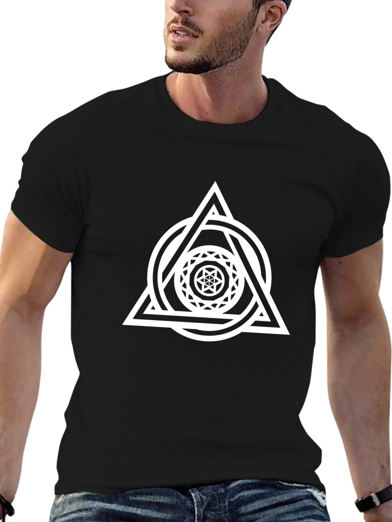 Geometric Symbol Black T-Shirt