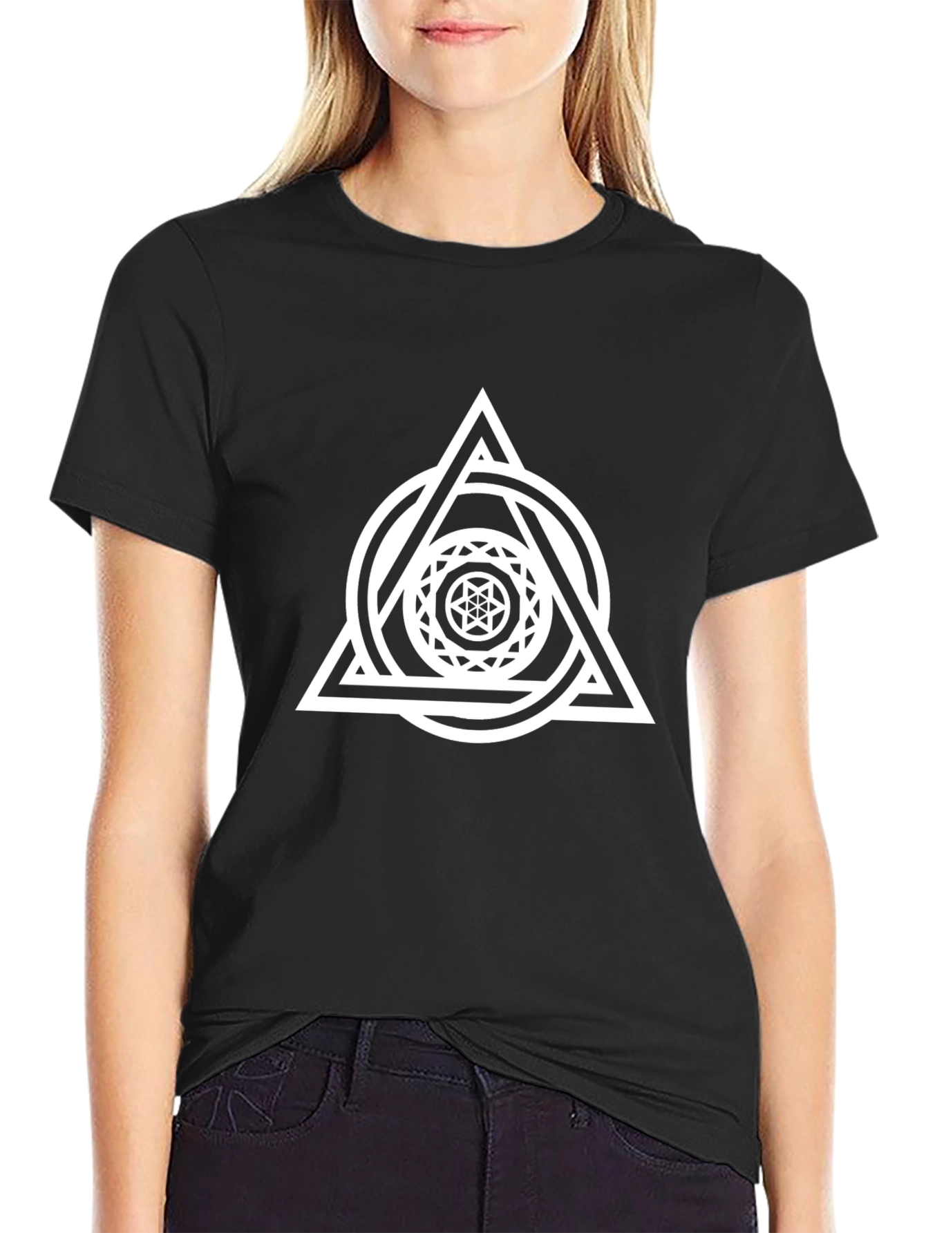 Geometric Symbol Black T-Shirt