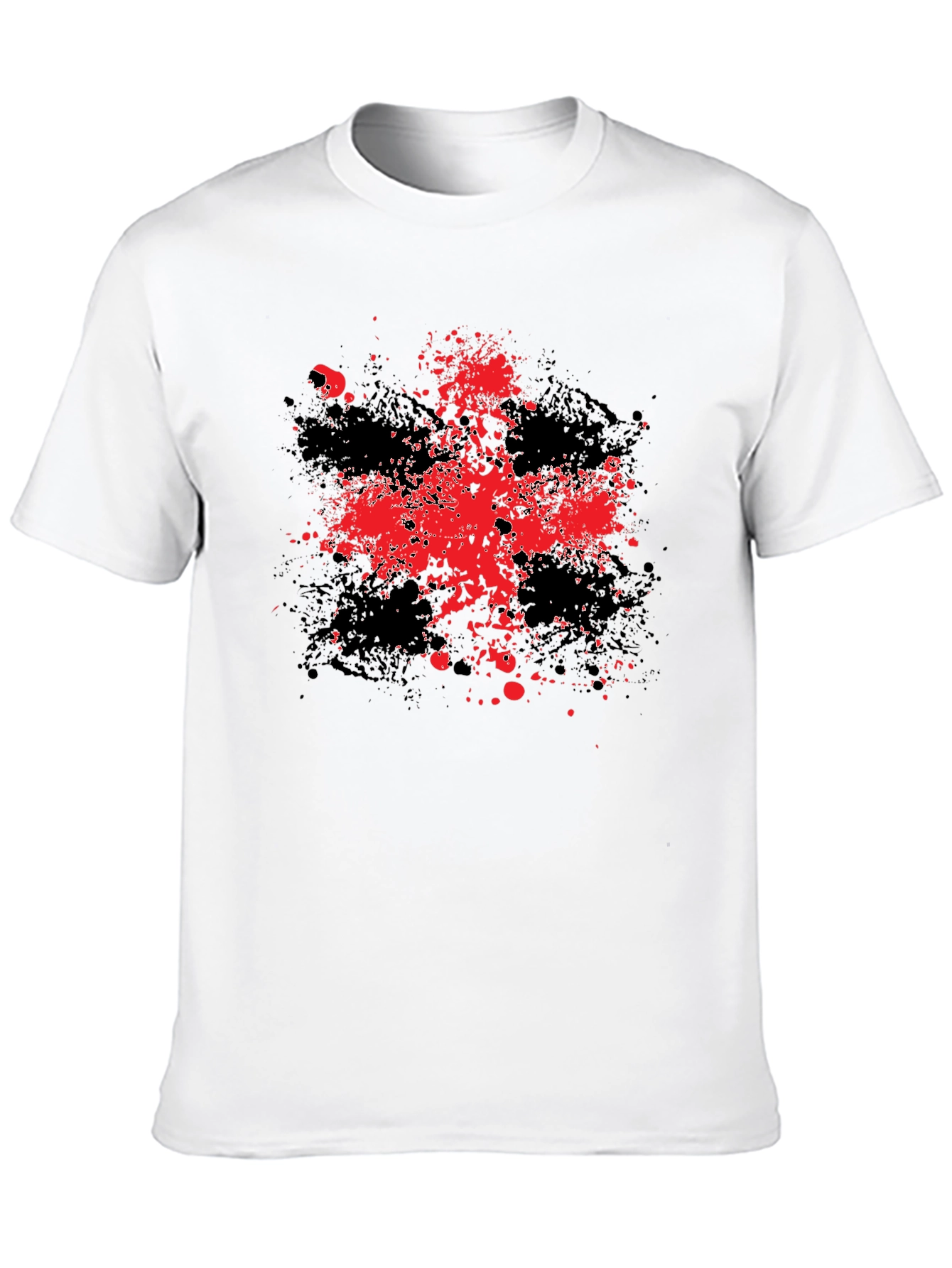 Abstract Splatter Graphic Black T-Shirt