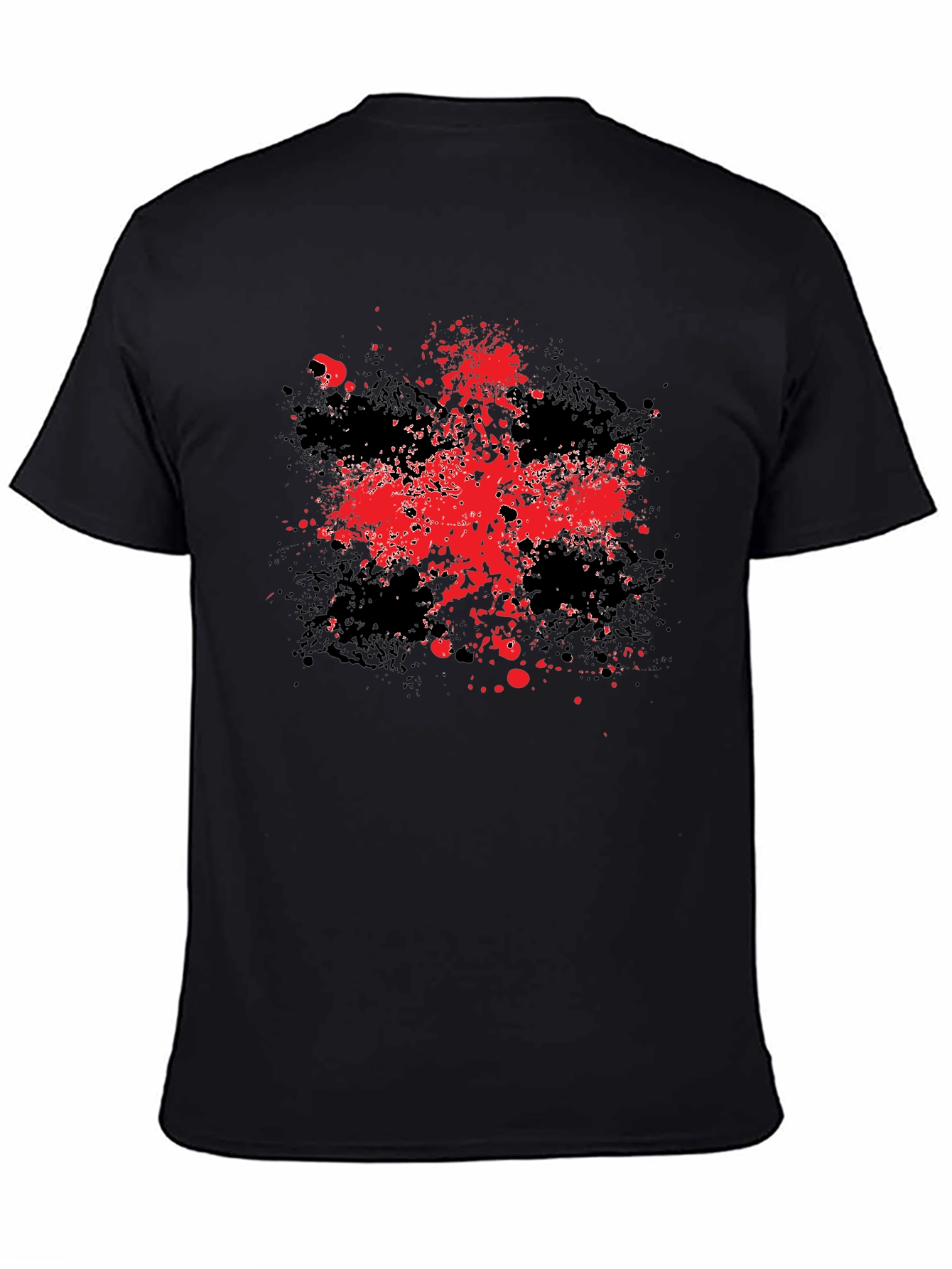 Abstract Splatter Graphic Black T-Shirt