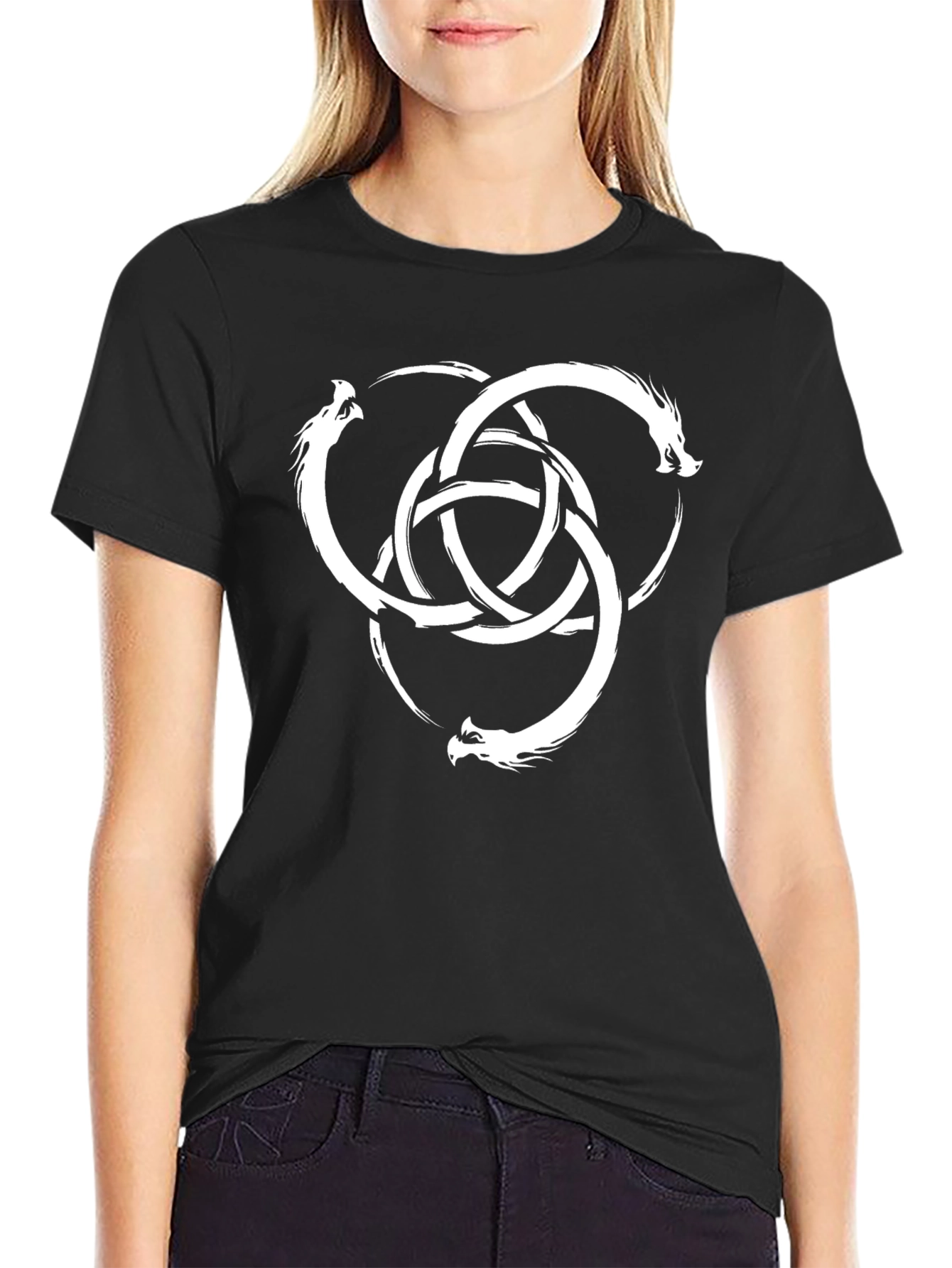 Dragon Knot Graphic Black T-Shirt
