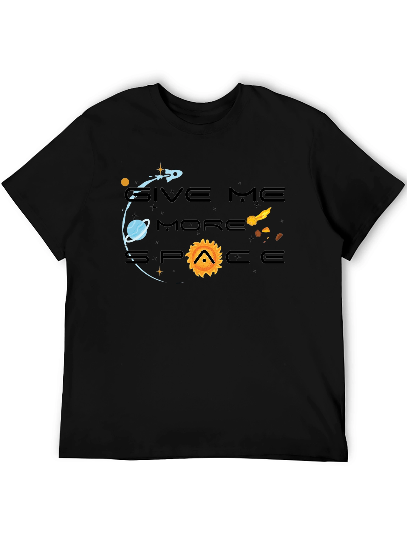 Give Me More Space Graphic Tee - Black