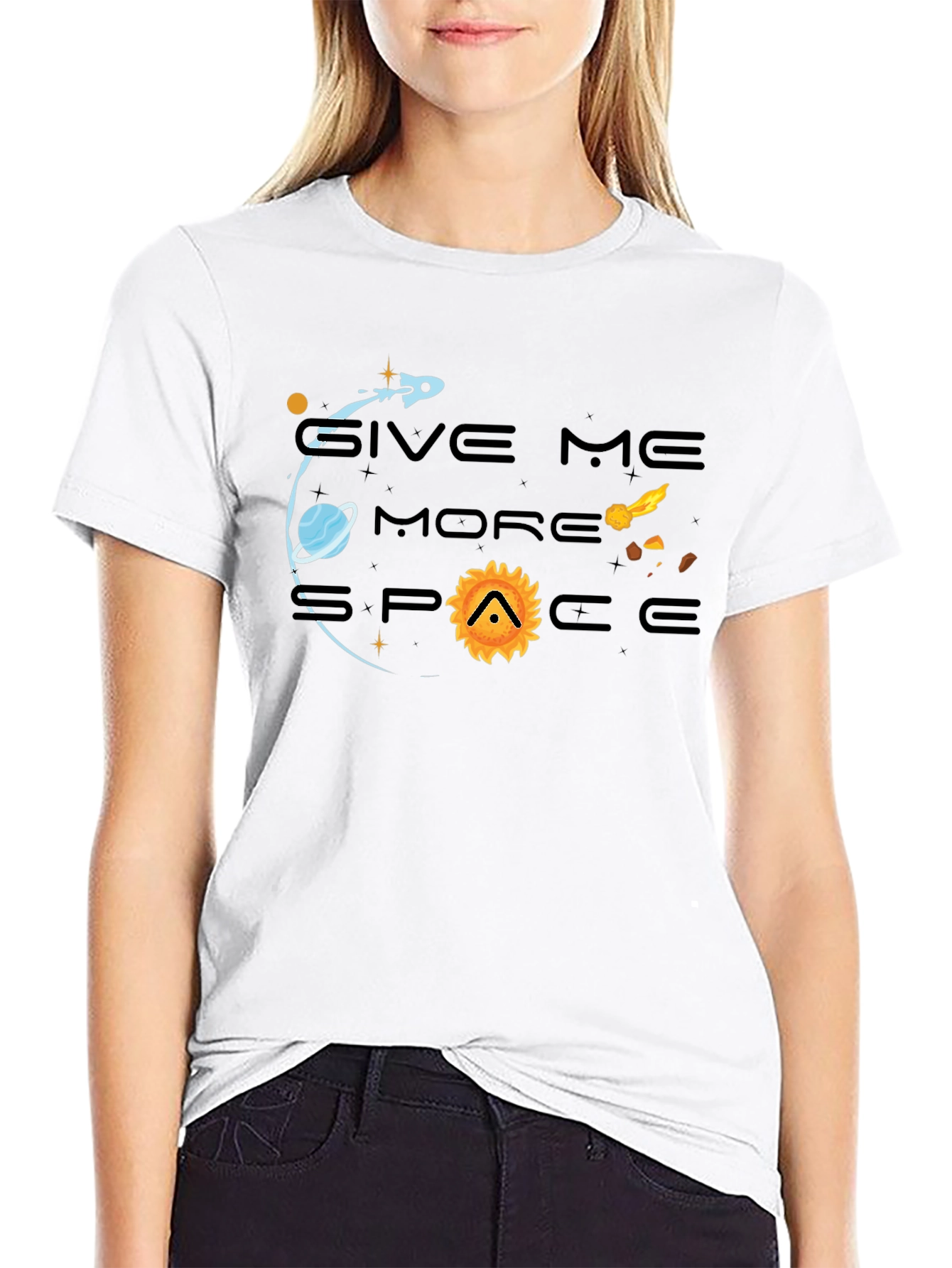 Give Me More Space Graphic Tee - Black