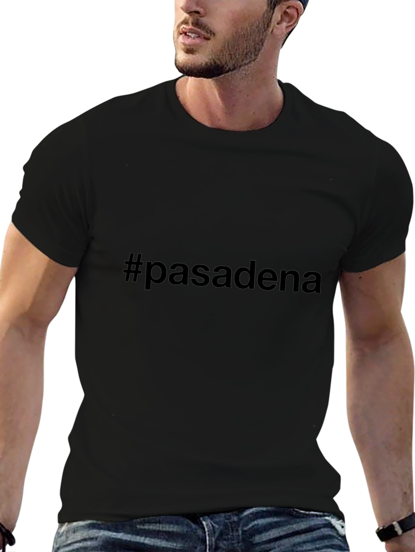 #pasadena Black T-Shirt - Stylish Casual Wear