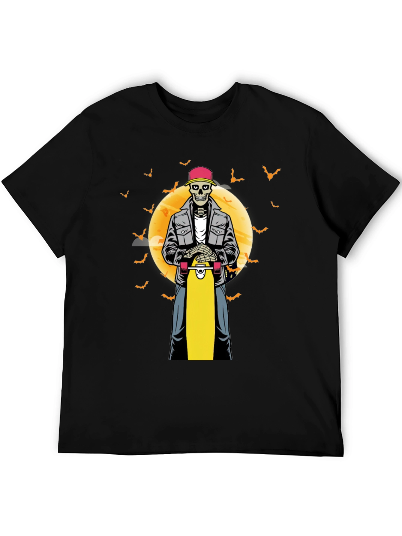 Skull Skateboarder T-Shirt - Halloween Graphic Tee