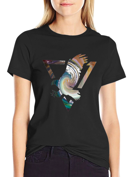 Abstract Eagle Graphic Black Tee