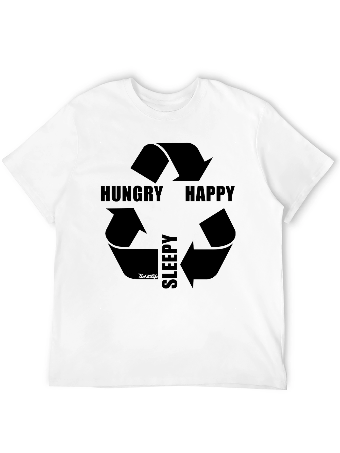 Hungry Happy Sleepy Cycle Black T-Shirt