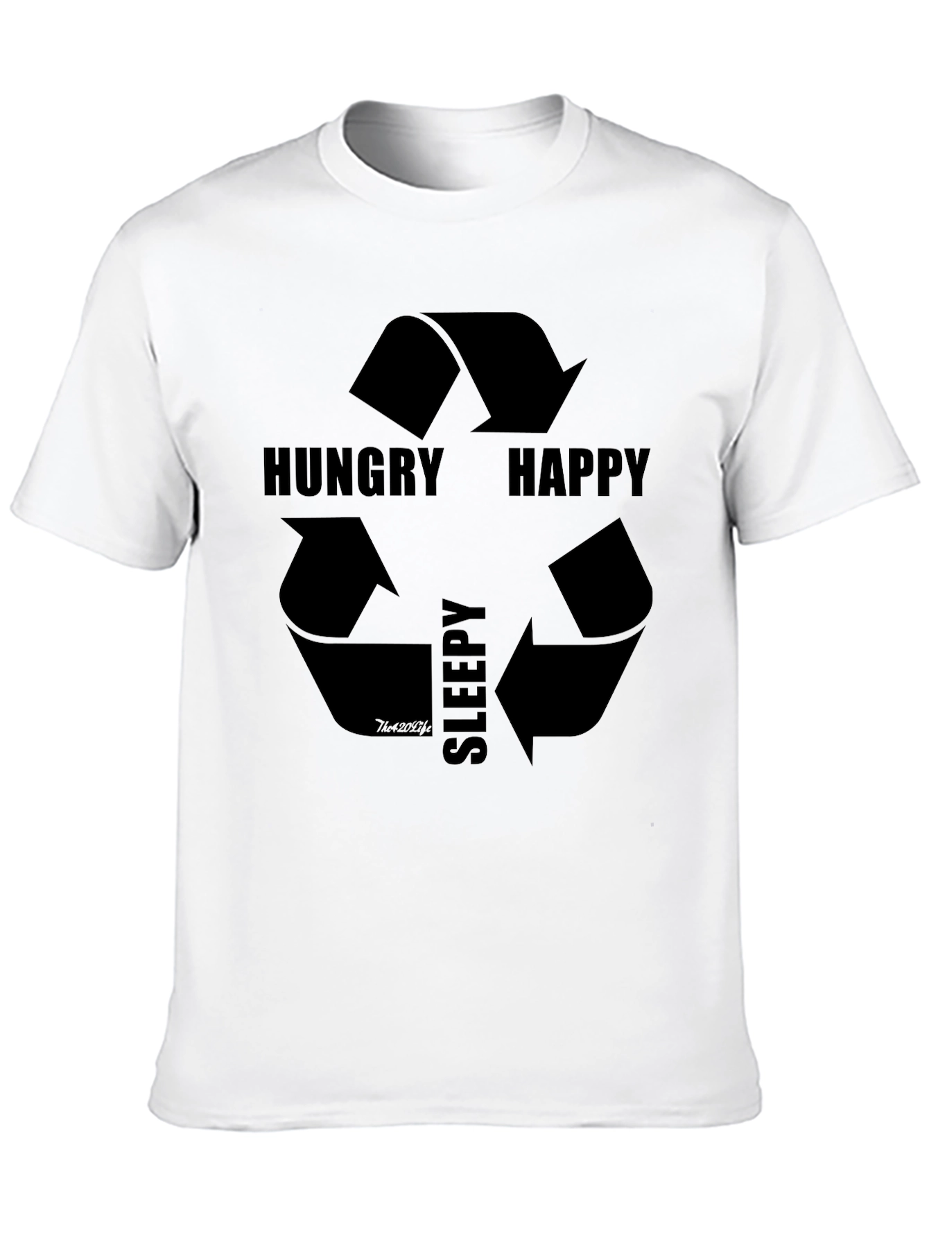 Hungry Happy Sleepy Cycle Black T-Shirt