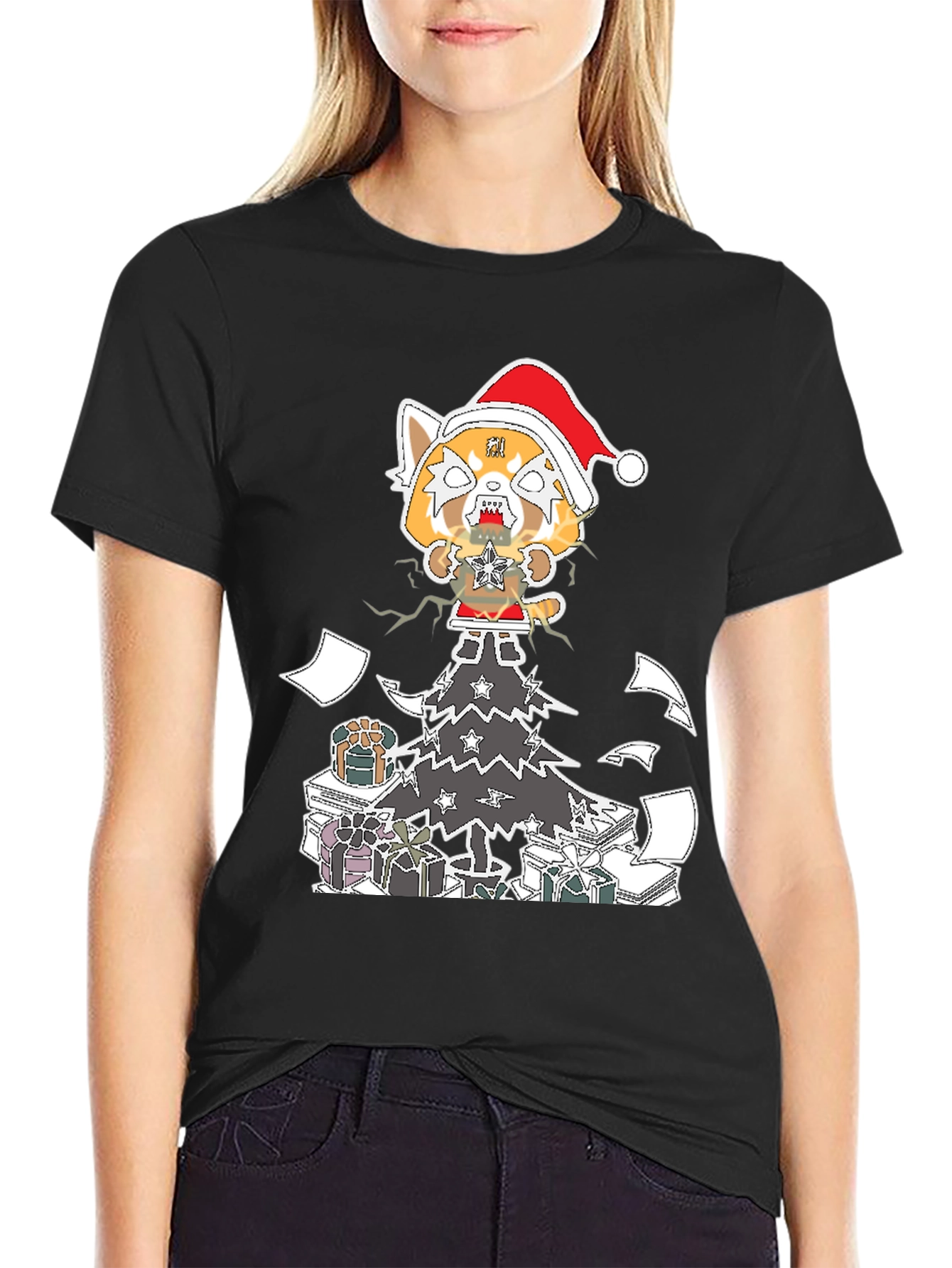 Aggretsuko Christmas T-Shirt - Heavy Metal Holiday