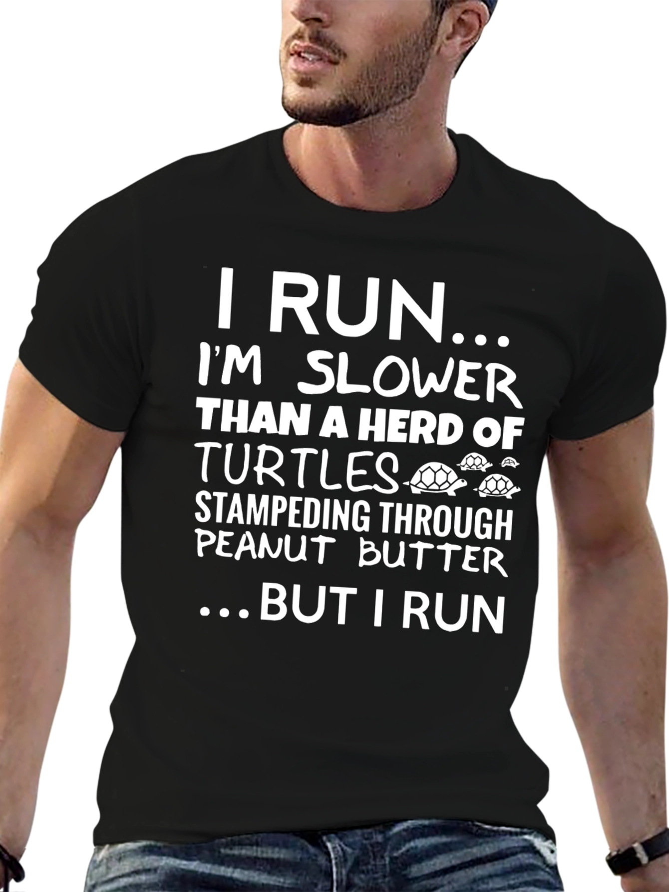 Funny Running T-Shirt: Im Slower Than Turtles