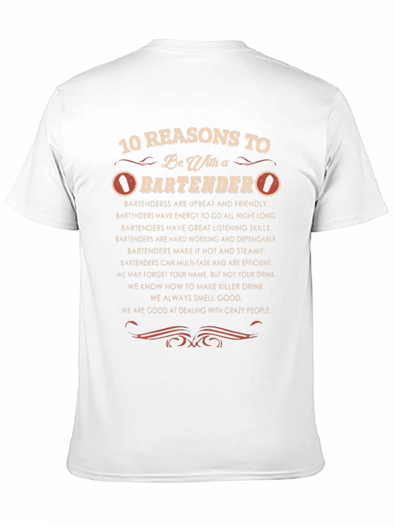 10 Reasons Bartender Black Graphic Tee