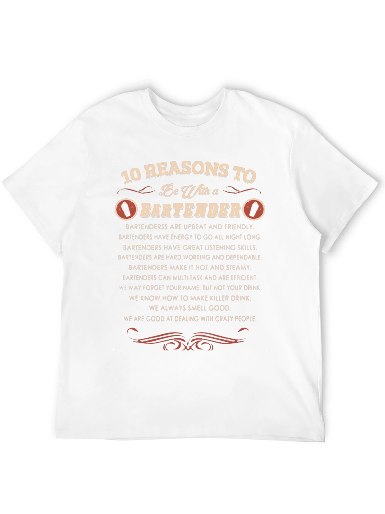10 Reasons Bartender Black Graphic Tee