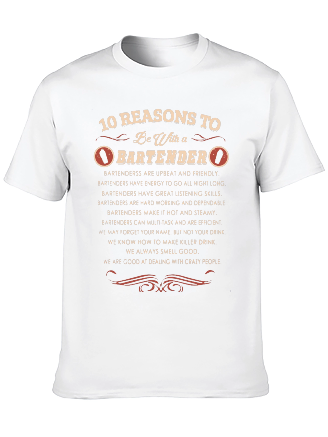 10 Reasons Bartender Black Graphic Tee
