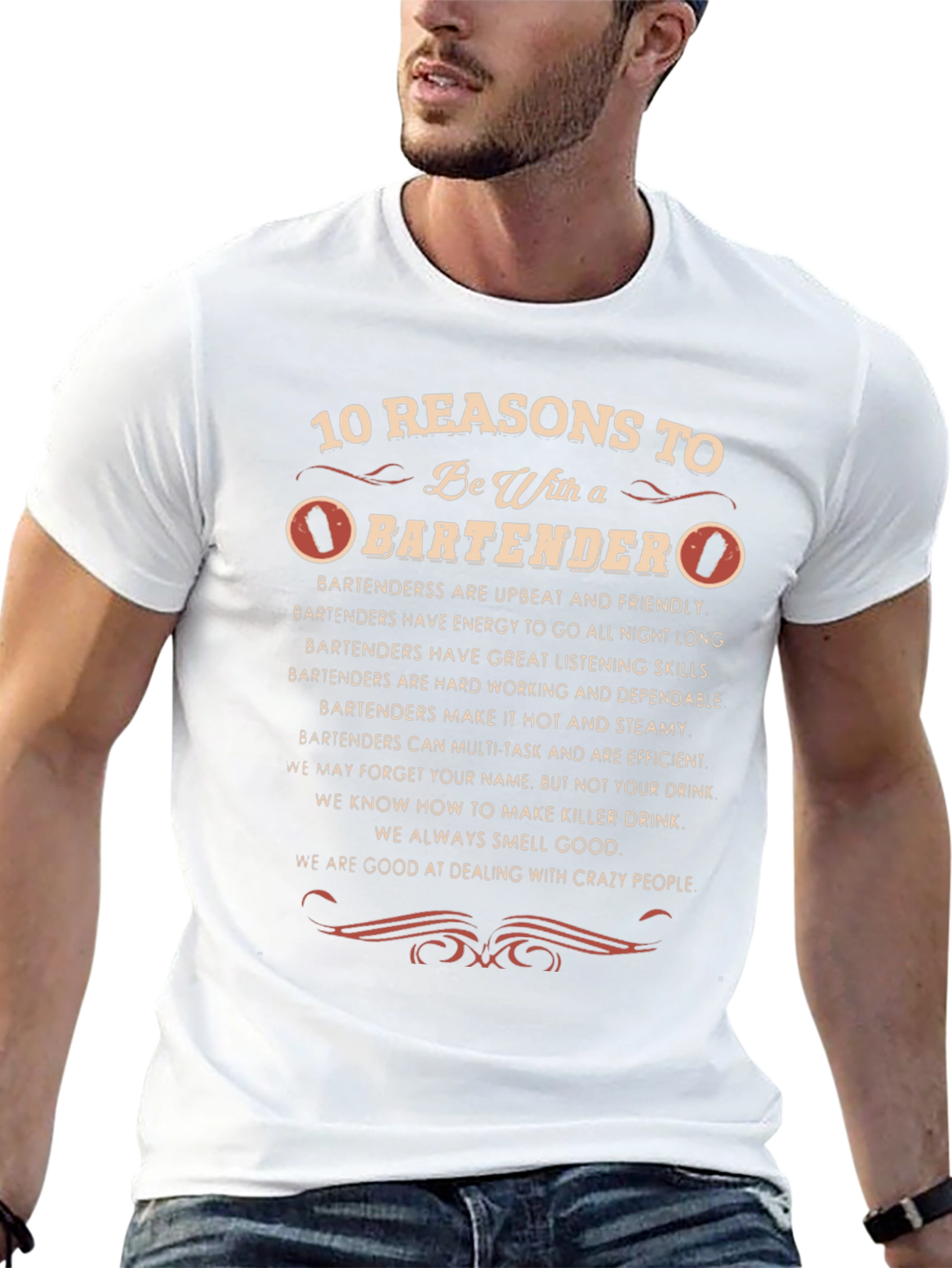 10 Reasons Bartender Black Graphic Tee
