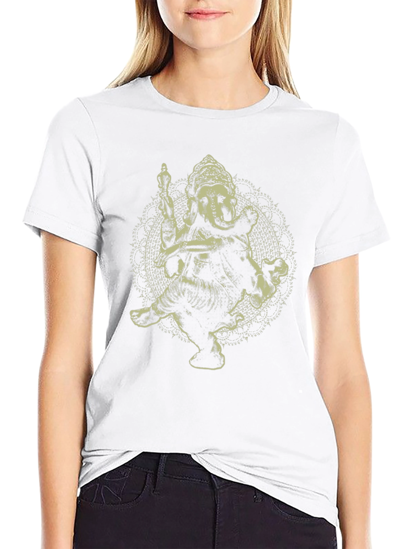 Ganesh Graphic Tee - Black Cotton Blend