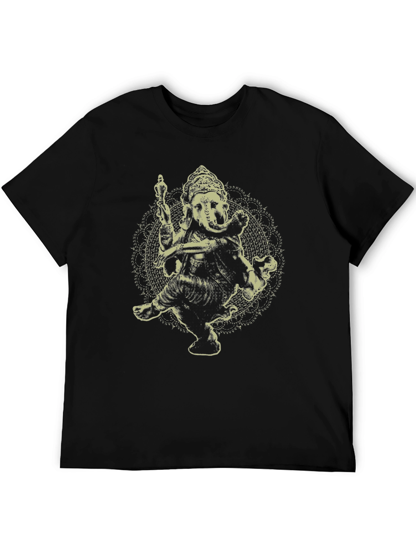 Ganesh Graphic Tee - Black Cotton Blend