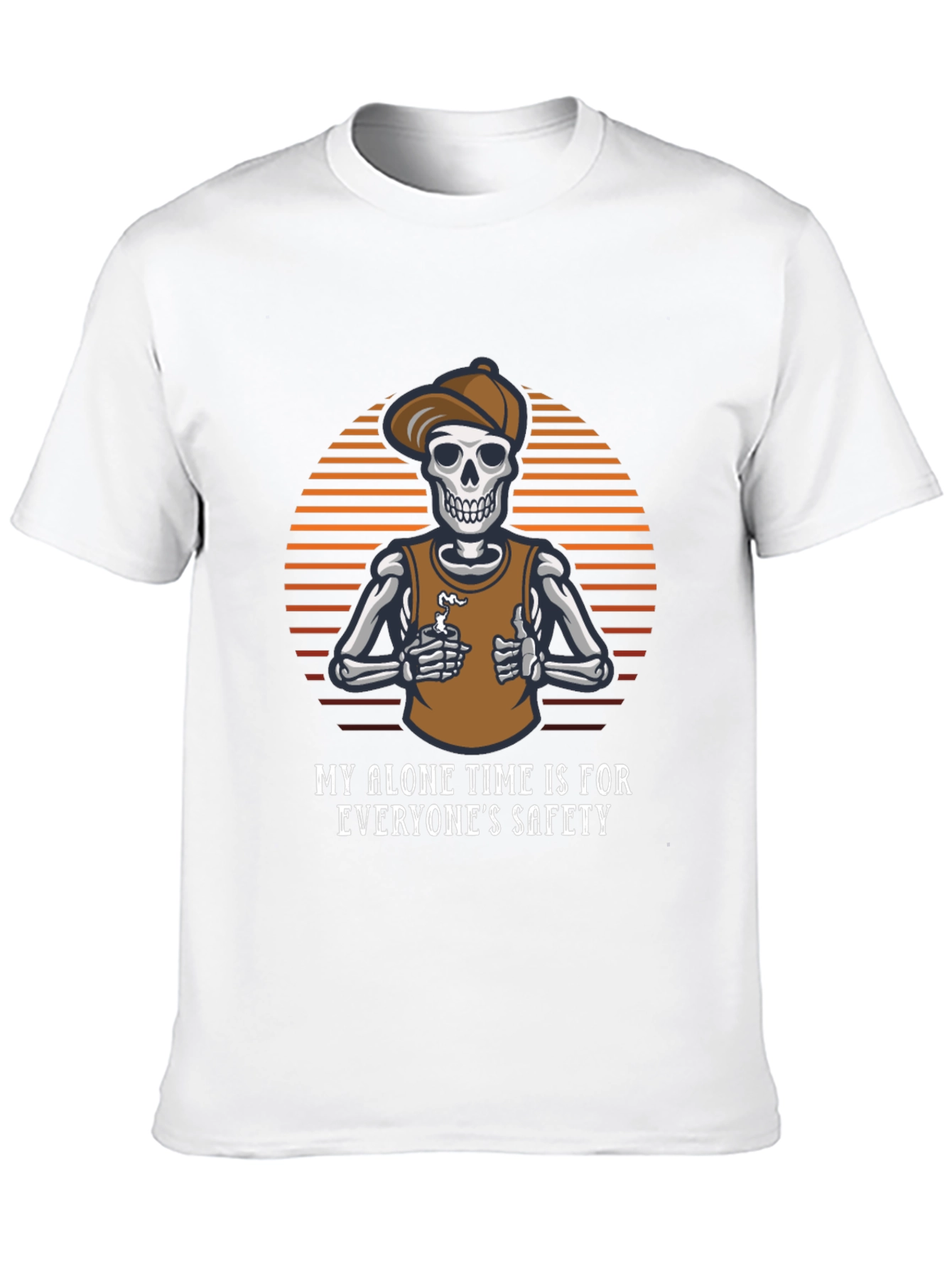 Funny Skeleton T-Shirt: Alone Time is Safety