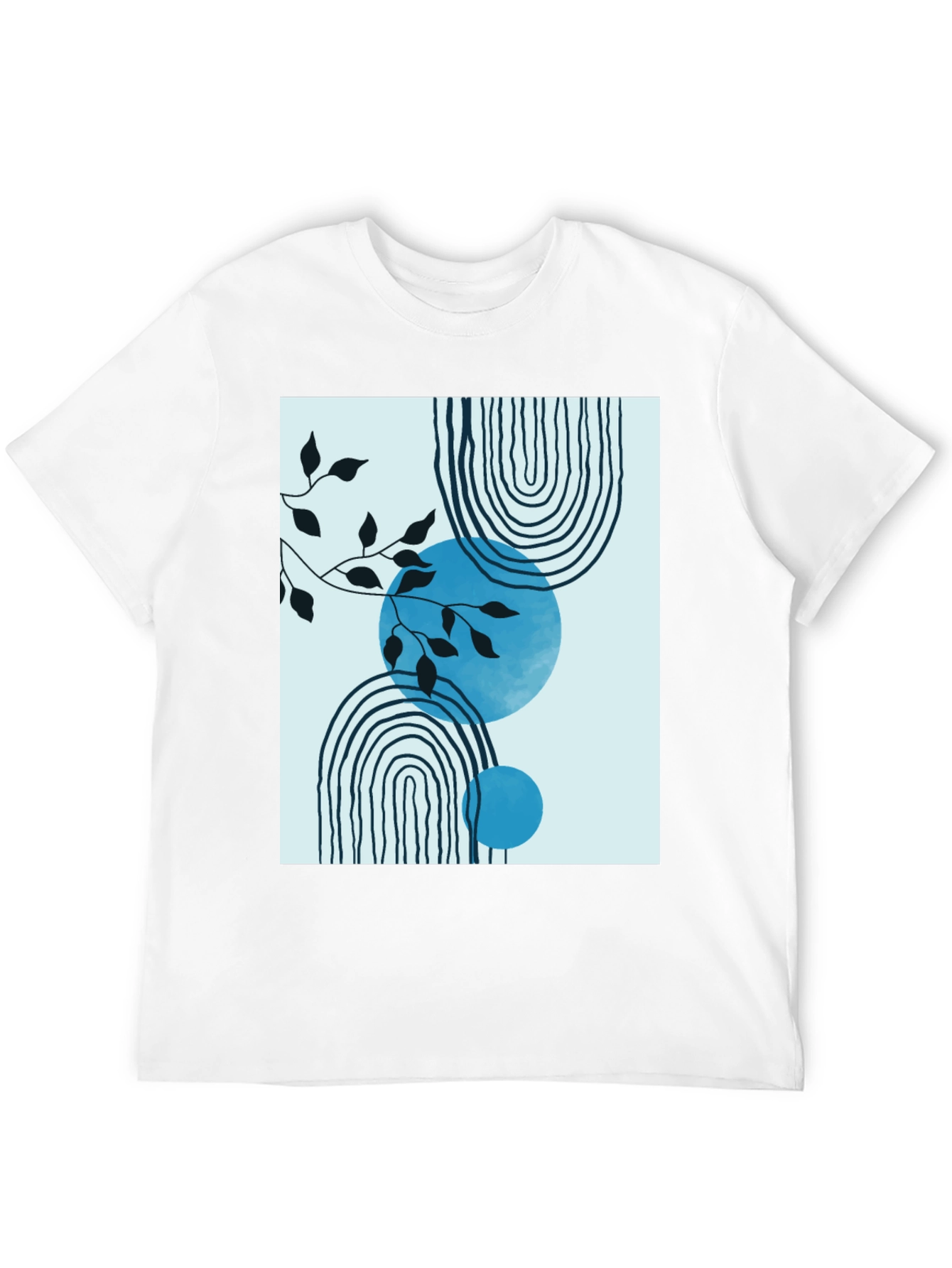Abstract Graphic Print Black Crew Neck T-Shirt