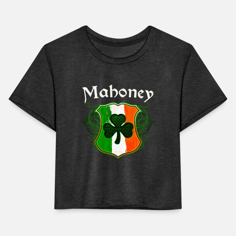 Mahoney Irish Surname Ireland Flag Shield Shamrock