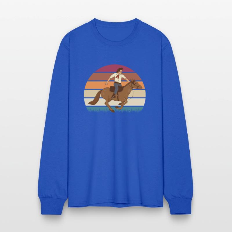 Man riding horse vintage