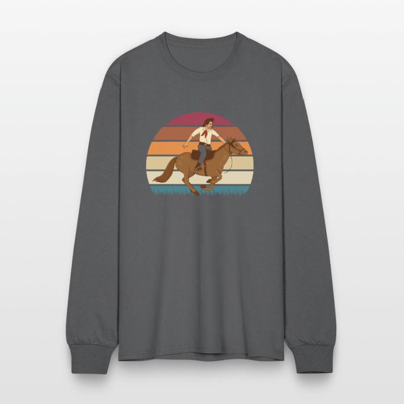 Man riding horse vintage