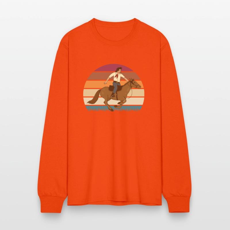 Man riding horse vintage