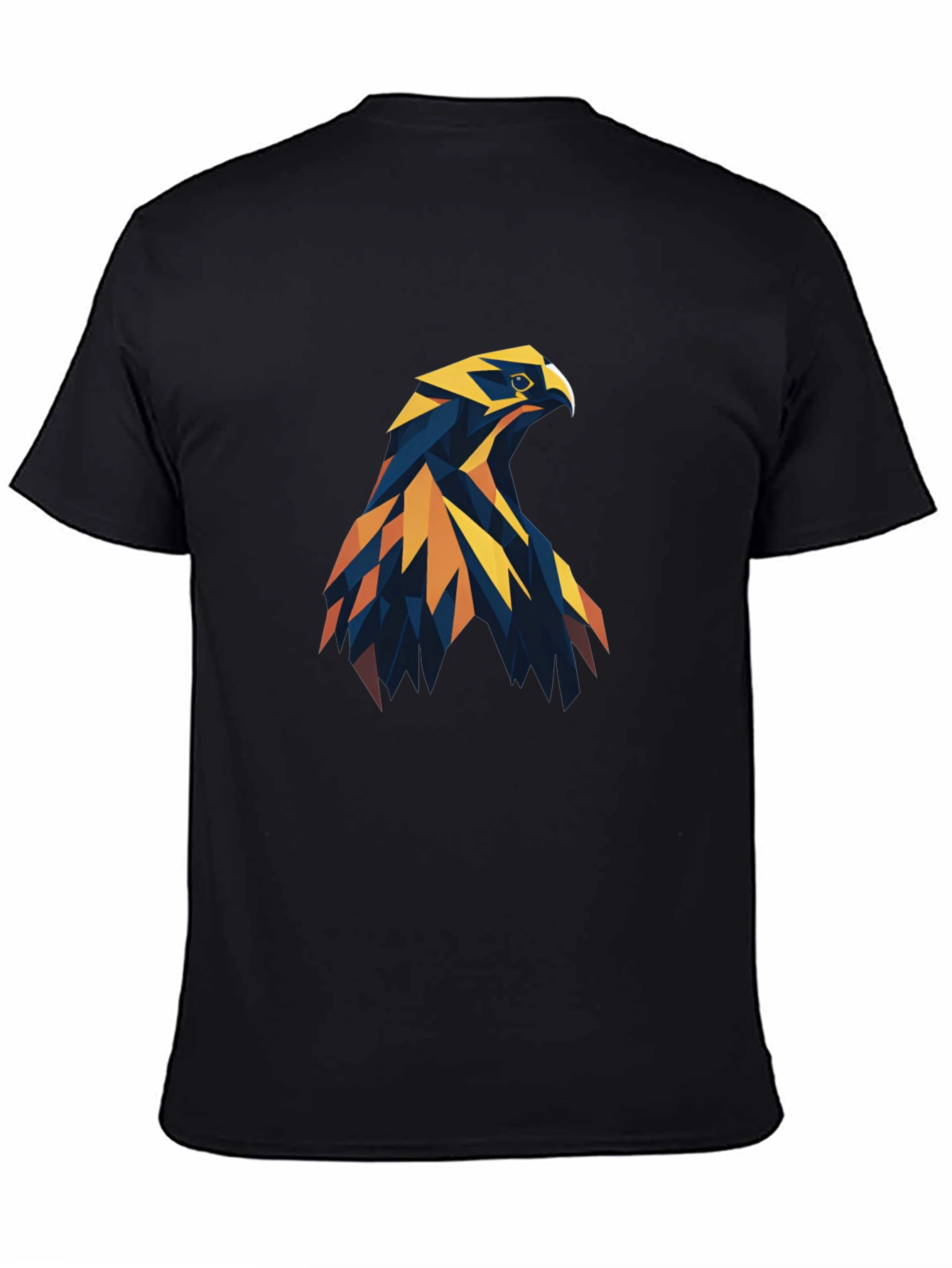 Geometric Eagle Graphic Tee - Stylish Mens Black T-Shirt