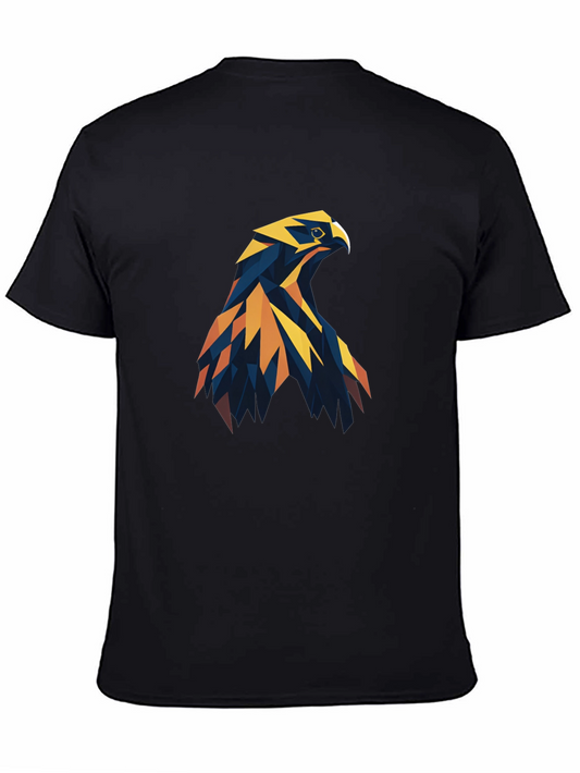 Geometric Eagle Graphic Tee - Stylish Mens Black T-Shirt