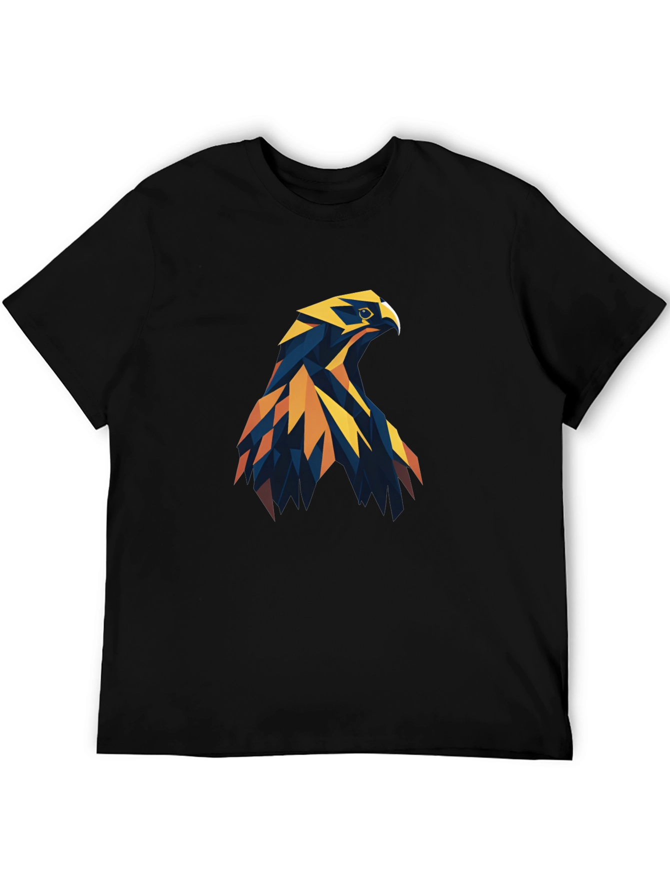 Geometric Eagle Graphic Tee - Stylish Mens Black T-Shirt