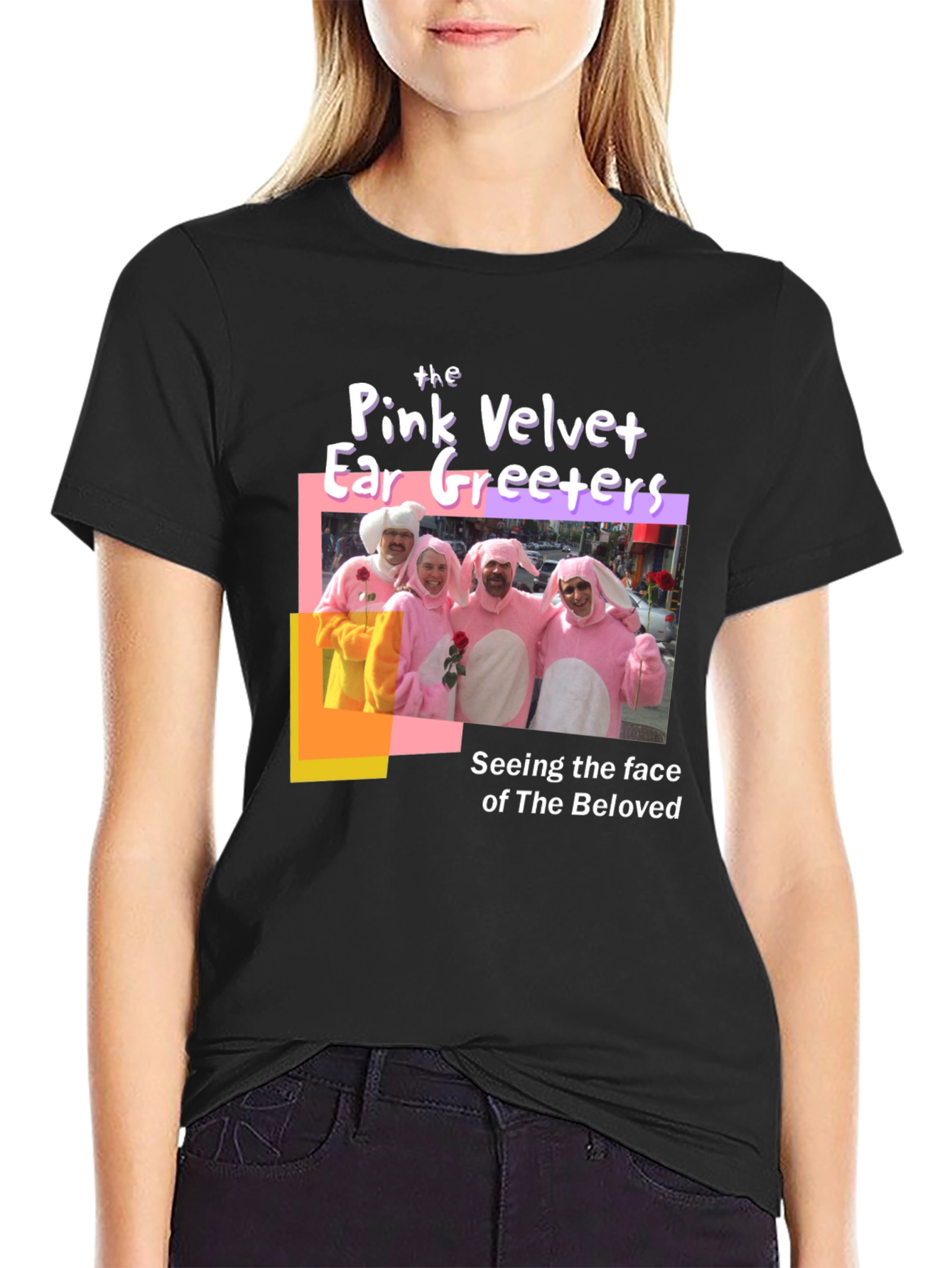 Pink Velvet Ear Greeters Graphic T-Shirt