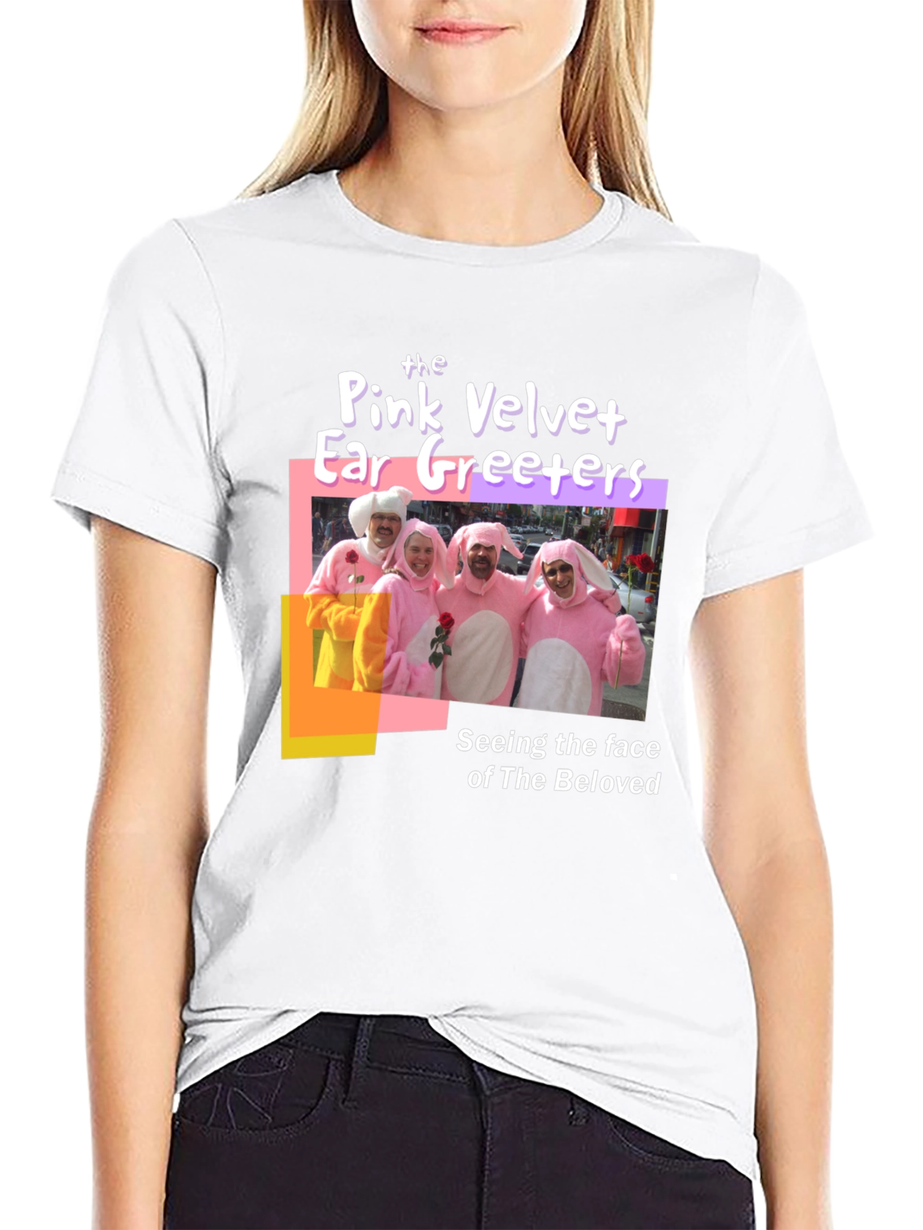 Pink Velvet Ear Greeters Graphic T-Shirt