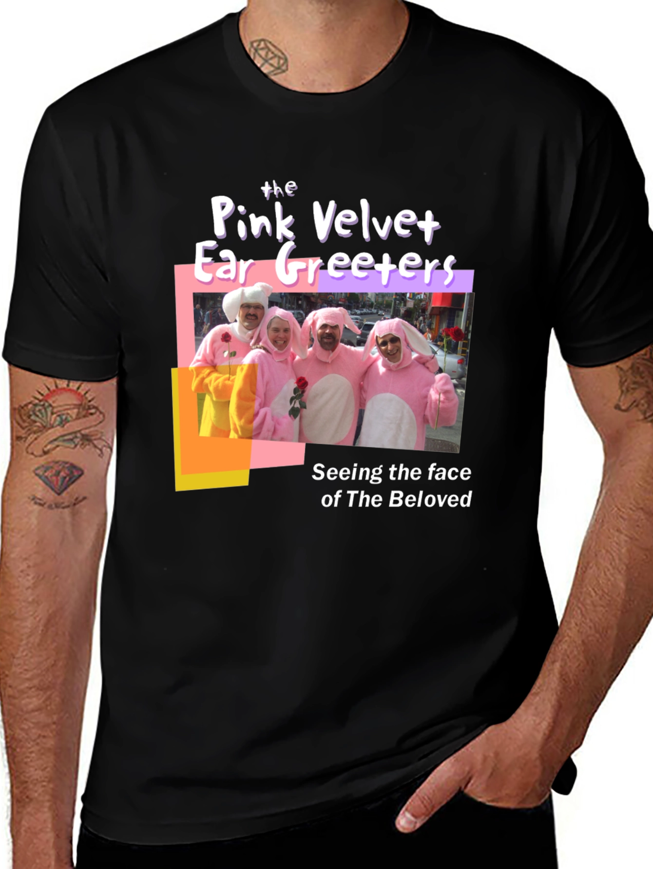 Pink Velvet Ear Greeters Graphic T-Shirt