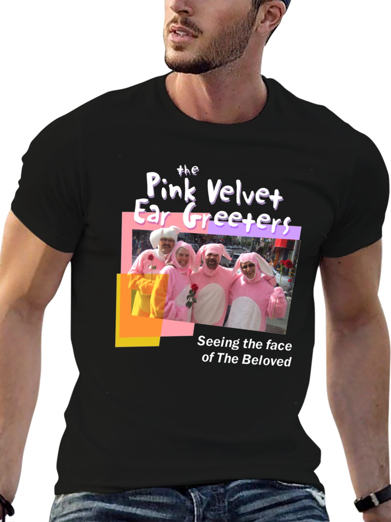Pink Velvet Ear Greeters Graphic T-Shirt