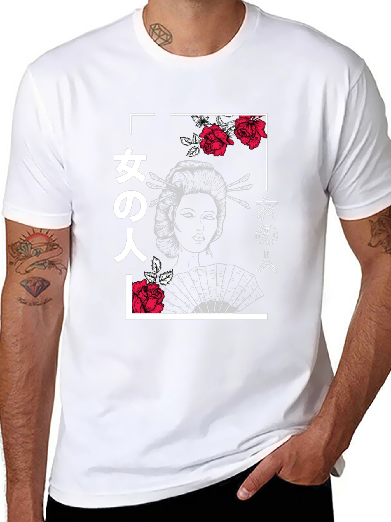Geisha Rose Graphic Tee