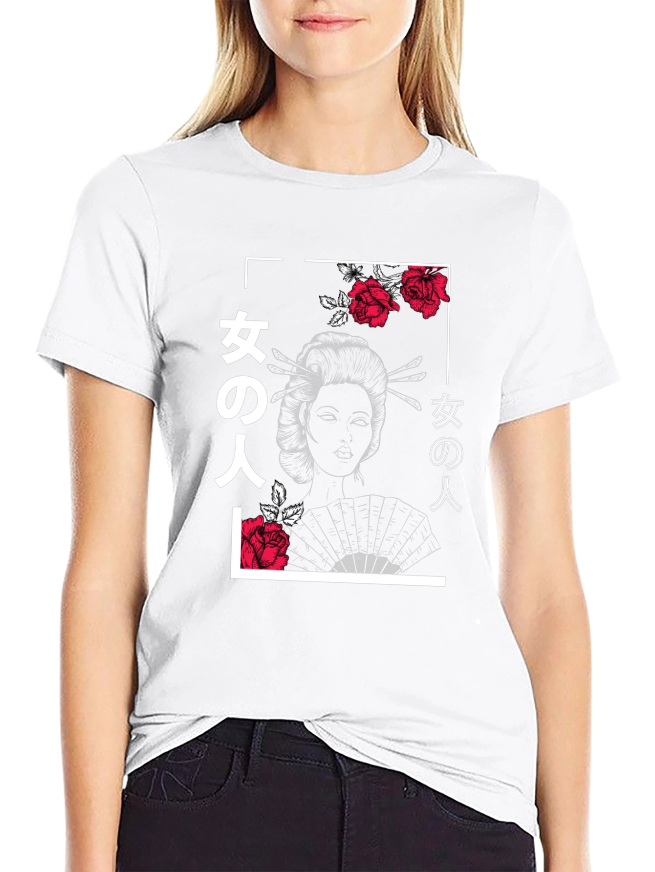 Geisha Rose Graphic Tee