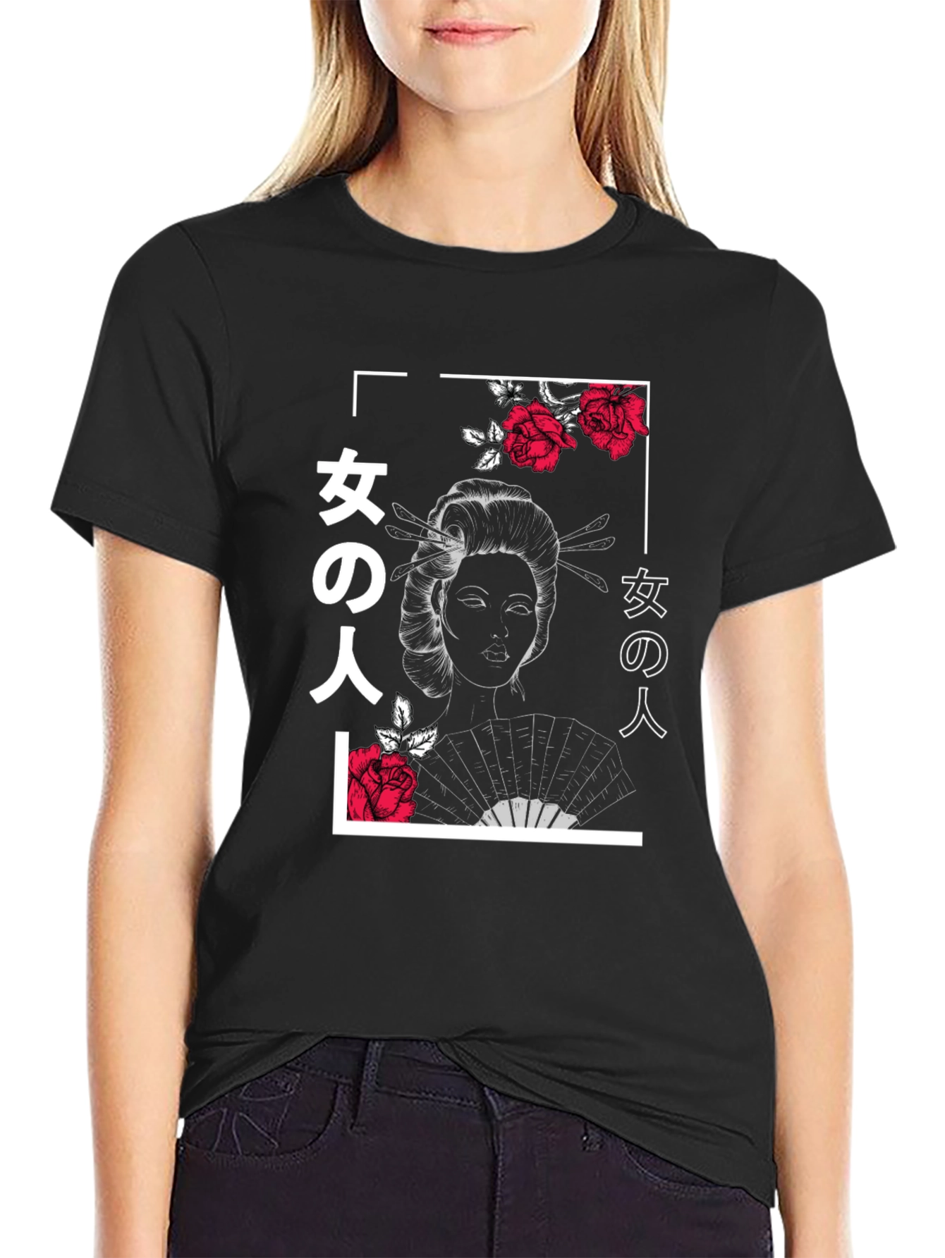 Geisha Rose Graphic Tee