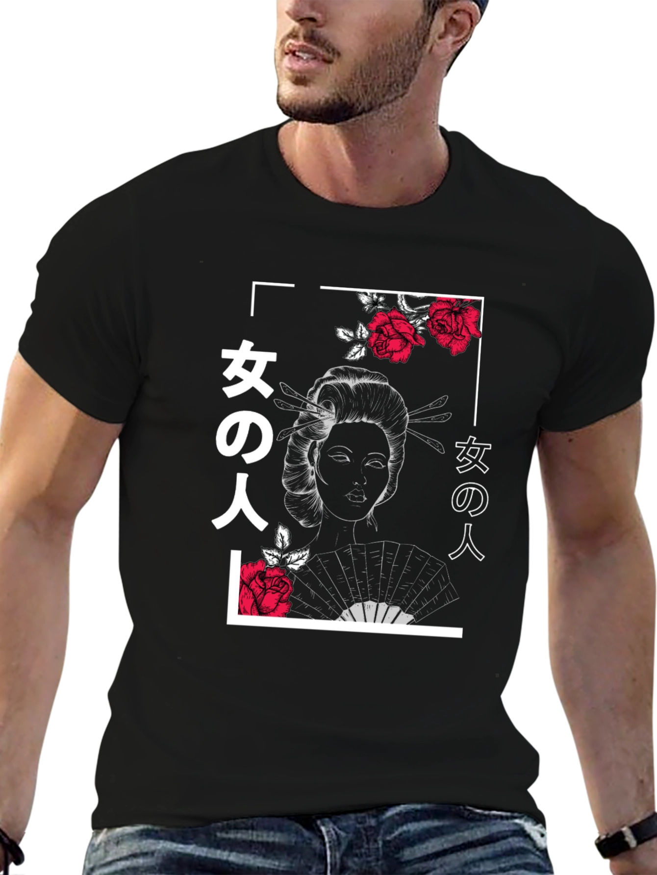 Geisha Rose Graphic Tee