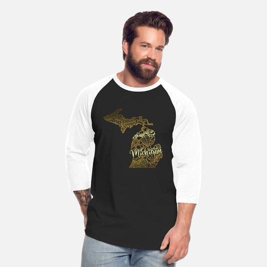 Michigan State Mandala USA America Pretty Gold